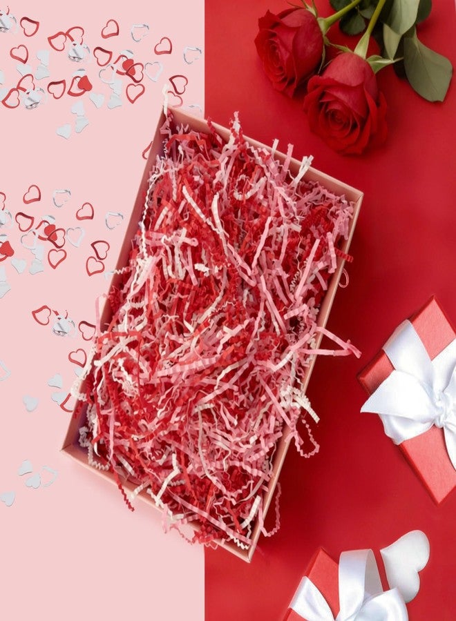 CIPOWM Valentine's Day Crinkle Cut Paper Shred, Red Pink White Raffia Paper Shred Filler with Heart Confetti Shredded Paper Grass for Gift Wrapping Craft DIY Gift Bag Box Filling Party Supply，115g/4oz - Image 4